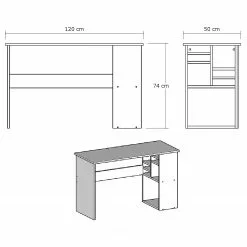 Loftscape Schreibtisch Kalita - Weiß -Büromöbel Verkaufsgeschäft 1000306575 211115 13505500630 SKETCH DETAILS P000000001000306575 sketch