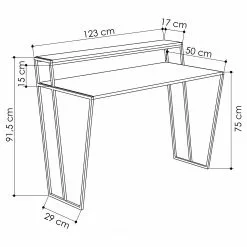 Loftscape Schreibtisch Leni - Eiche Dekor -Büromöbel Verkaufsgeschäft 1000306609 211115 13520400734 SKETCH DETAILS P000000001000306609 sketch