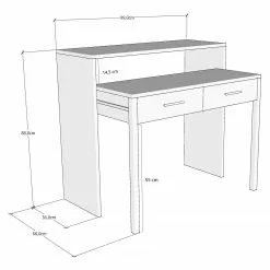Loftscape Schreibtisch Lavos - (ausziehbar) Weiß / Creme 19 Loftscape Schreibtisch Lavos - (ausziehbar) Weiß / Creme -Büromöbel Verkaufsgeschäft 1000306611 211115 13503600601 SKETCH DETAILS P000000001000306611 sketch