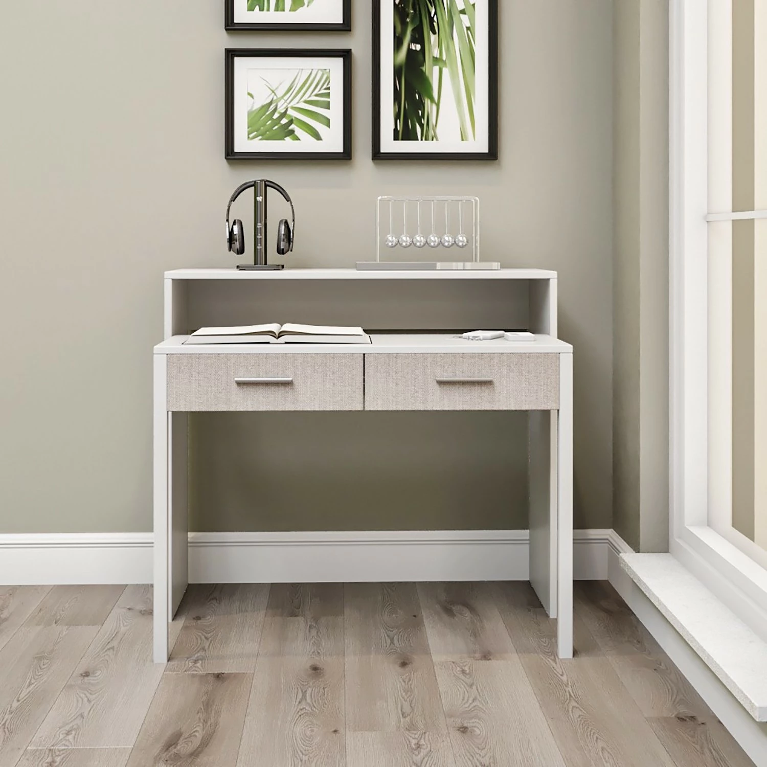 Loftscape Schreibtisch Lavos - (ausziehbar) Weiß / Creme 5 Loftscape Schreibtisch Lavos - (ausziehbar) Weiß / Creme – Bild 3