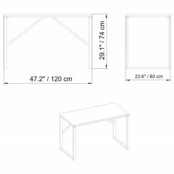 Red Living Schreibtisch Hartney - Eiche Dekor / Weiß -Büromöbel Verkaufsgeschäft 1000306615 211115 13510700648 SKETCH DETAILS P000000001000306615 sketch