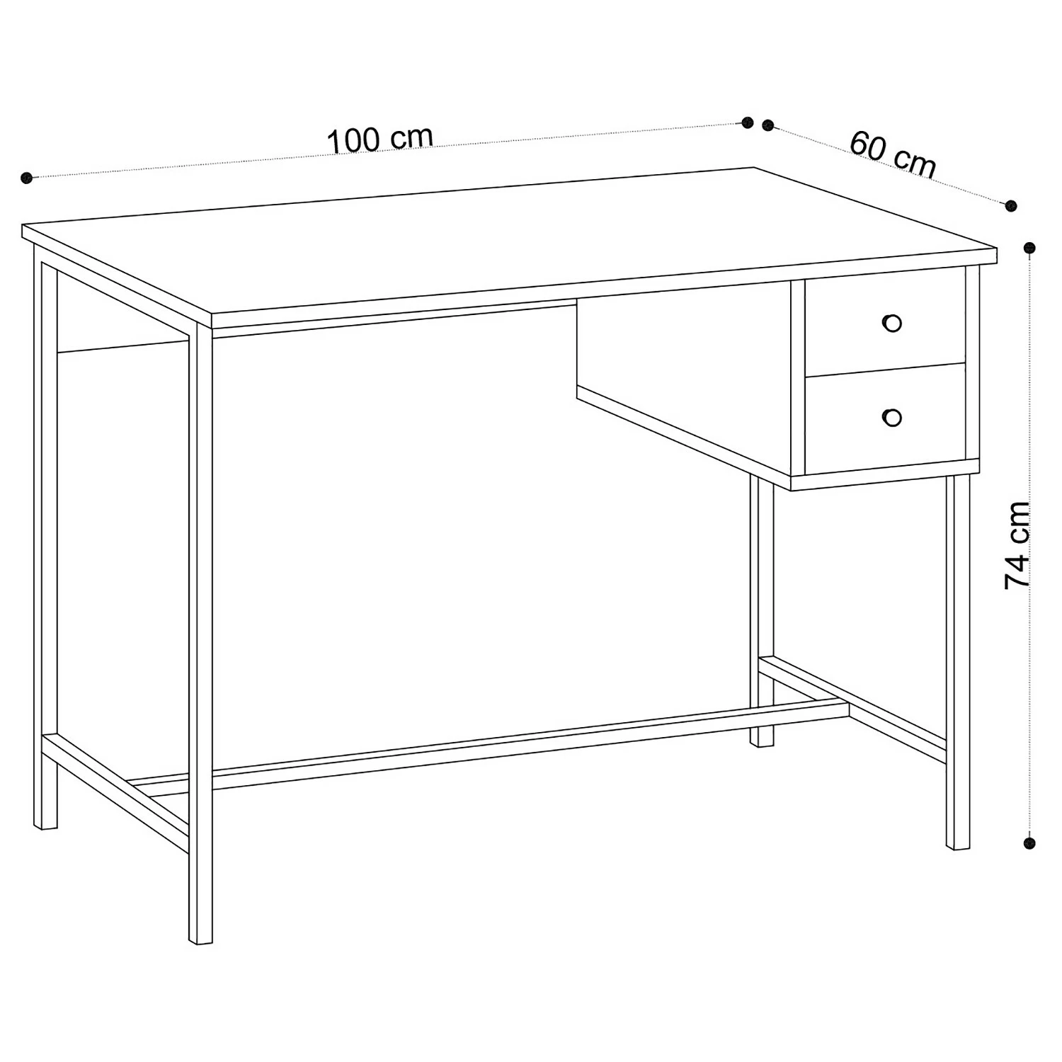Red Living Schreibtisch Kendra - Eiche Dekor / Schwarz 6 Red Living Schreibtisch Kendra - Eiche Dekor / Schwarz – Bild 4