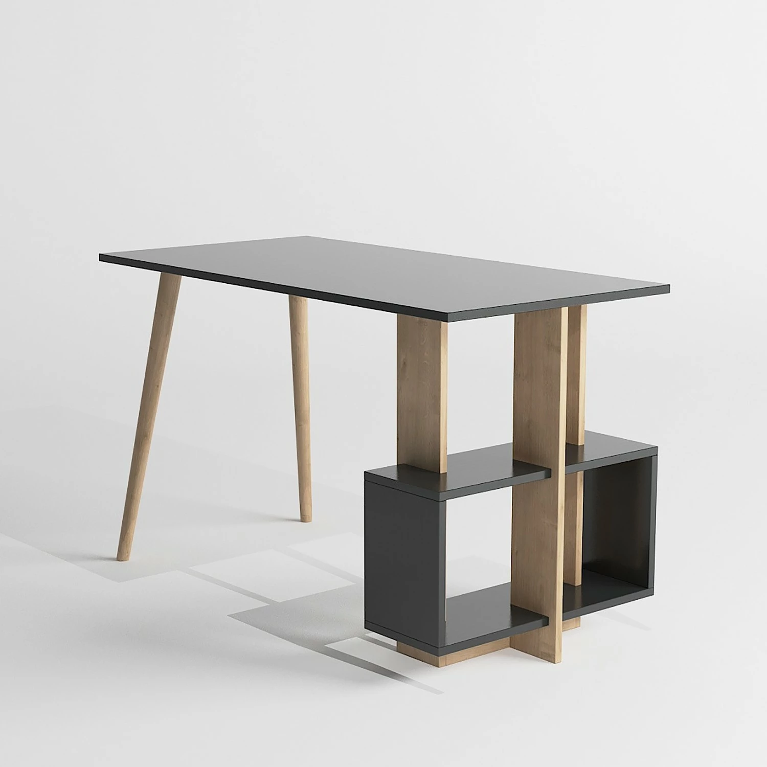 Norrwood Schreibtisch Dassow - Anthrazit / Eiche Dekor 8 Norrwood Schreibtisch Dassow - Anthrazit / Eiche Dekor – Bild 6