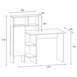 Loftscape Schreibtisch-Kombination Jarred - Weiß -Büromöbel Verkaufsgeschäft 1000306662 211115 13534200870 SKETCH DETAILS P000000001000306662 sketch