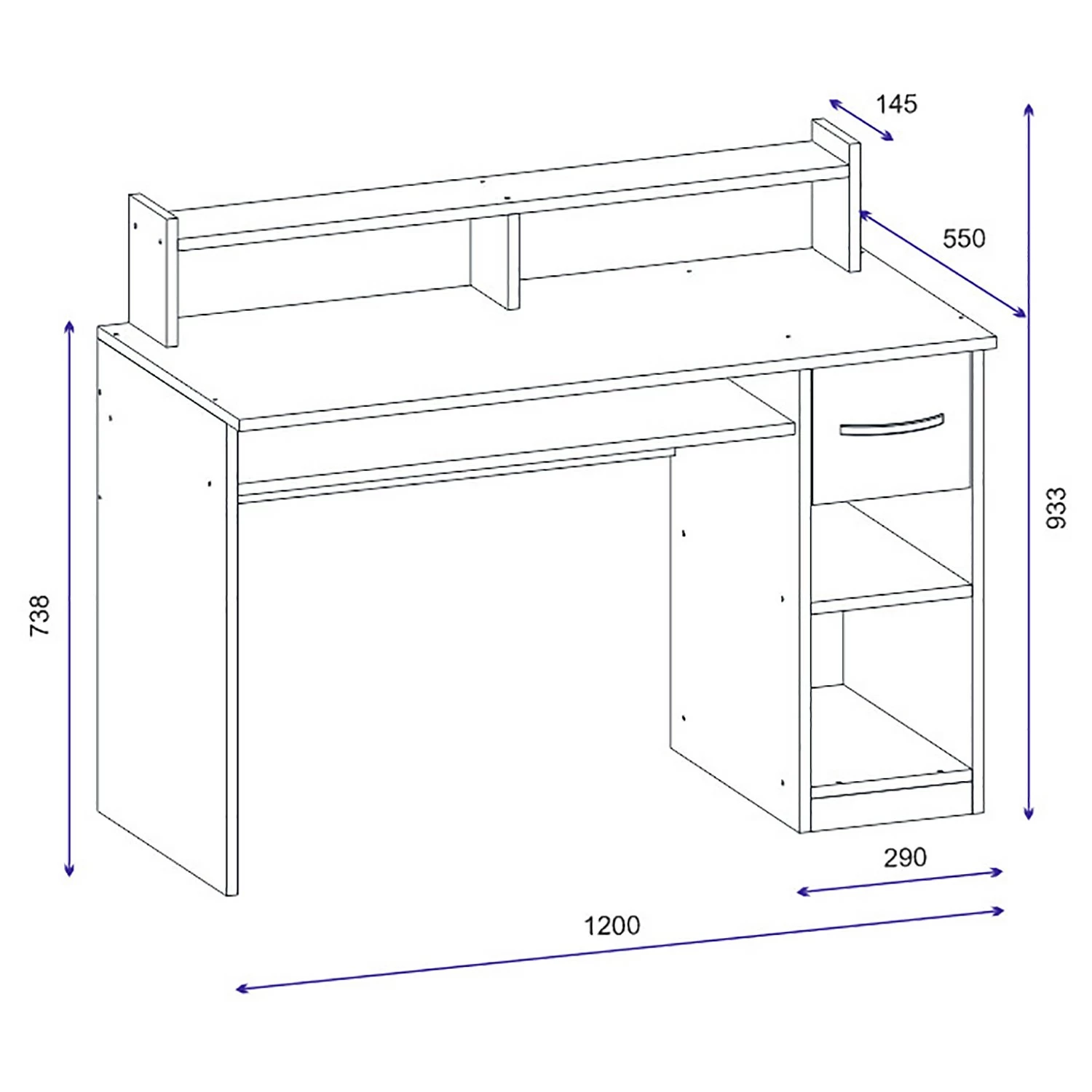 Loftscape Schreibtisch Jens - Schwarz / Silber 6 Loftscape Schreibtisch Jens - Schwarz / Silber – Bild 4