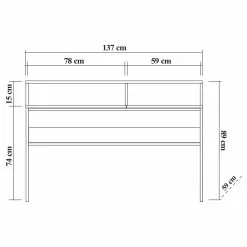 Red Living Schreibtisch Liroi - Kiefer Dekor / Schwarz -Büromöbel Verkaufsgeschäft 1000306672 211115 13550600986 SKETCH DETAILS P000000001000306672 sketch