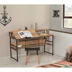 Red Living Schreibtisch Liroi - Kiefer Dekor / Schwarz -Büromöbel Verkaufsgeschäft 1000306672 211115 13560500587 MOOD DETAILS P000000001000306672 mood