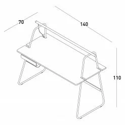 Loftscape Schreibtisch Crystal - (inkl. LED-Beleuchtung) - Weiß / Akazie Dekor -Büromöbel Verkaufsgeschäft 1000306684 211115 135543001036 SKETCH DETAILS P000000001000306684 sketch