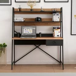 Red Living Schreibtisch Jomala - Eiche Dekor / Schwarz -Büromöbel Verkaufsgeschäft 1000306688 211115 13570500671 MOOD DETAILS P000000001000306688 mood