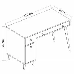 Norrwood Schreibtisch Cusse - Weiß / Eiche Dekor -Büromöbel Verkaufsgeschäft 1000306690 211115 135554001051 SKETCH DETAILS P000000001000306690 sketch