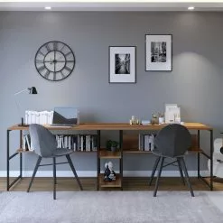 Red Living Doppelschreibtisch Collinee III - Walnuss Dekor / Schwarz 14 Red Living Doppelschreibtisch Collinee III - Walnuss Dekor / Schwarz -Büromöbel Verkaufsgeschäft 1000306707 211115 13571400683 MOOD DETAILS P000000001000306707 mood