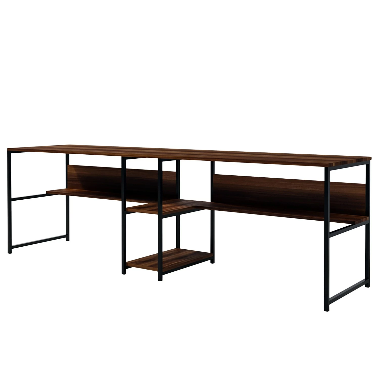 Red Living Doppelschreibtisch Collinee III - Walnuss Dekor / Schwarz 3 Red Living Doppelschreibtisch Collinee III - Walnuss Dekor / Schwarz