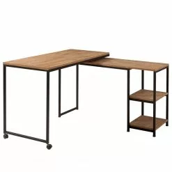 Red Living Schreibtisch Lissie - (schwenkbar) Kiefer Dekor / Schwarz