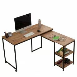 Red Living Schreibtisch Lissie - (schwenkbar) Kiefer Dekor / Schwarz -Büromöbel Verkaufsgeschäft 1000306713 211115 13574600739 DETAILS P000000001000306713