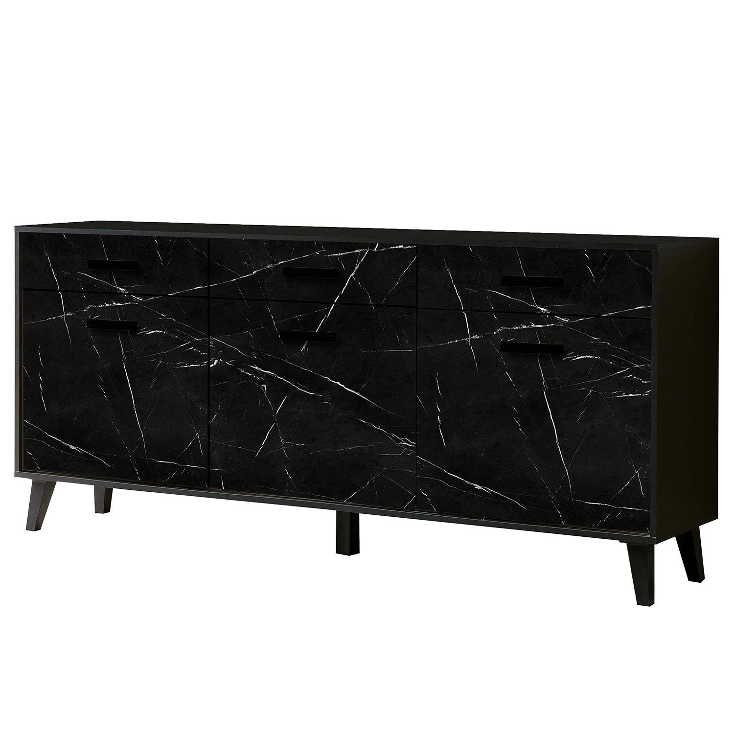 Jack & Alice Sideboard Fintel I - Marmor Schwarz Dekor / Schwarz 3 Jack & Alice Sideboard Fintel I - Marmor Schwarz Dekor / Schwarz
