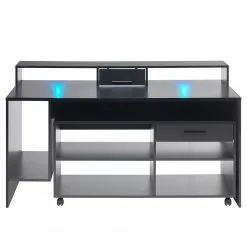 Fredriks Schreibtisch-Kombination Halling - (LED-Beleuchtung) - Schwarz -Büromöbel Verkaufsgeschäft 1000307854 211123 172651000038 DETAILS P000000001000307854