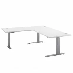 Fredriks Eckschreibtisch Toms - (Höhenverstellbar) - Lichtgrau / Grau