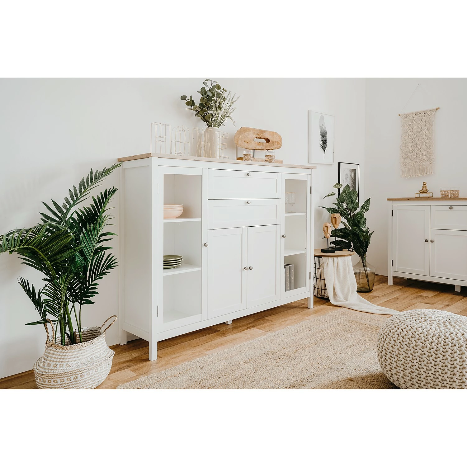 Ridgevalley Sideboard Bombita II - Weiß / Eiche Artisan Dekor 4 Ridgevalley Sideboard Bombita II - Weiß / Eiche Artisan Dekor – Bild 2