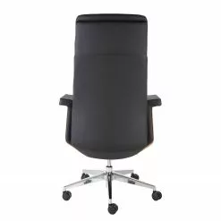 Fredriks Bürostuhl Weld - Echtleder / Walnuss Furnier / Metall - Schwarz / Walnuss / Aluminium -Büromöbel Verkaufsgeschäft 1000310647 220826 033 DETAILS P000000001000310647