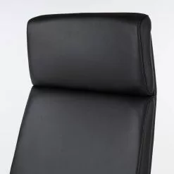 Fredriks Bürostuhl Weld - Echtleder / Walnuss Furnier / Metall - Schwarz / Walnuss / Aluminium -Büromöbel Verkaufsgeschäft 1000310647 220826 034 DETAILS P000000001000310647