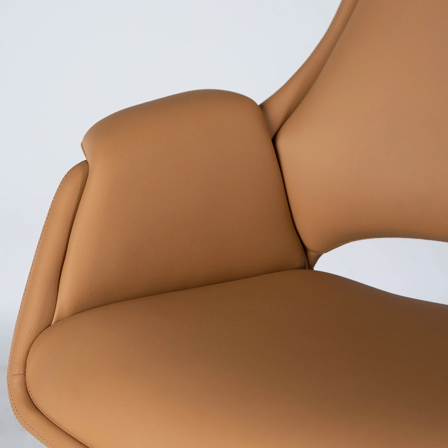 Fredriks Bürostuhl Zore - Kunstleder / Metall - Cognac / Aluminium 13 Fredriks Bürostuhl Zore - Kunstleder / Metall - Cognac / Aluminium – Bild 11