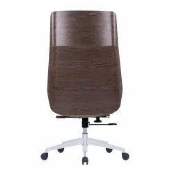 Fredriks Bürostuhl Zuma - Echtleder / Walnuss Furnier / Metall - Creme / Walnuss / Aluminium -Büromöbel Verkaufsgeschäft 1000310662 220509 050 DETAILS P000000001000310662