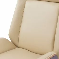 Fredriks Bürostuhl Zuma - Echtleder / Walnuss Furnier / Metall - Creme / Walnuss / Aluminium -Büromöbel Verkaufsgeschäft 1000310662 220509 080 DETAILS P000000001000310662