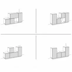 Now! by hülsta Sideboard now to go colour I - Natureiche / Diamantgrau -Büromöbel Verkaufsgeschäft 1000311297 211201 144906001006 SKETCH DETAILS P000000001000311297 sketch