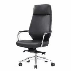 Fredriks Bürostuhl Lavaur - Kunstleder / Aluminium - Schwarz / Silber