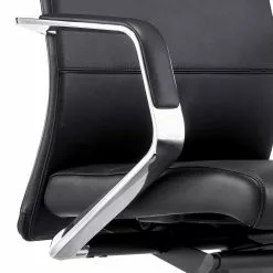 Fredriks Bürostuhl Mecco - Echtleder / Aluminium - Schwarz / Silber -Büromöbel Verkaufsgeschäft 1000312404 211130 13160400041 DETAILS P000000001000312404