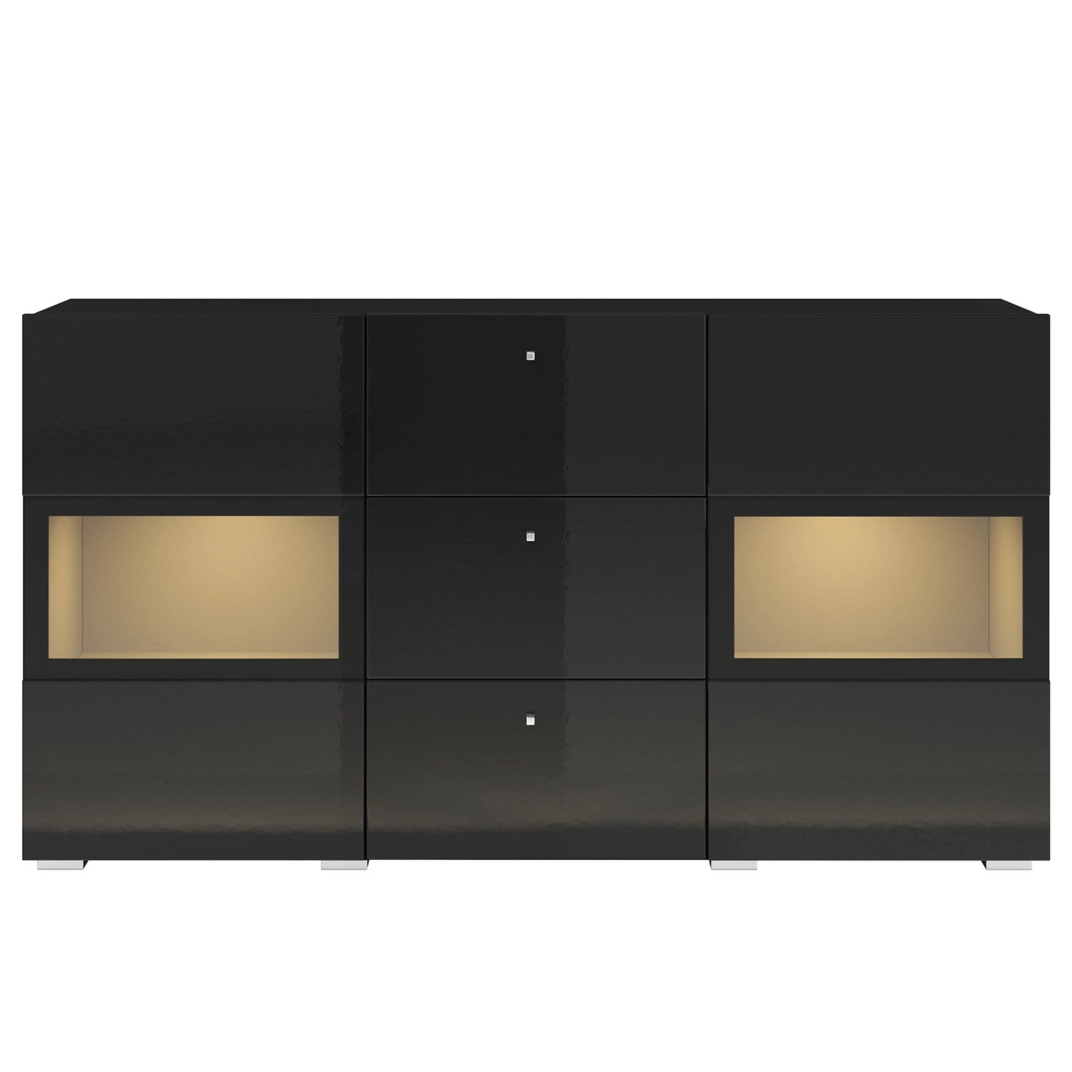 Loftscape Sideboard Adschman - Hochglanz Schwarz / Matt Schwarz 5 Loftscape Sideboard Adschman - Hochglanz Schwarz / Matt Schwarz – Bild 3