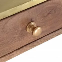 Schreibtisch Lennard I - Mango massiv / Eisen - Mango / Messing -Büromöbel Verkaufsgeschäft 1000315298 211214 16251100145 DETAILS P000000001000315298