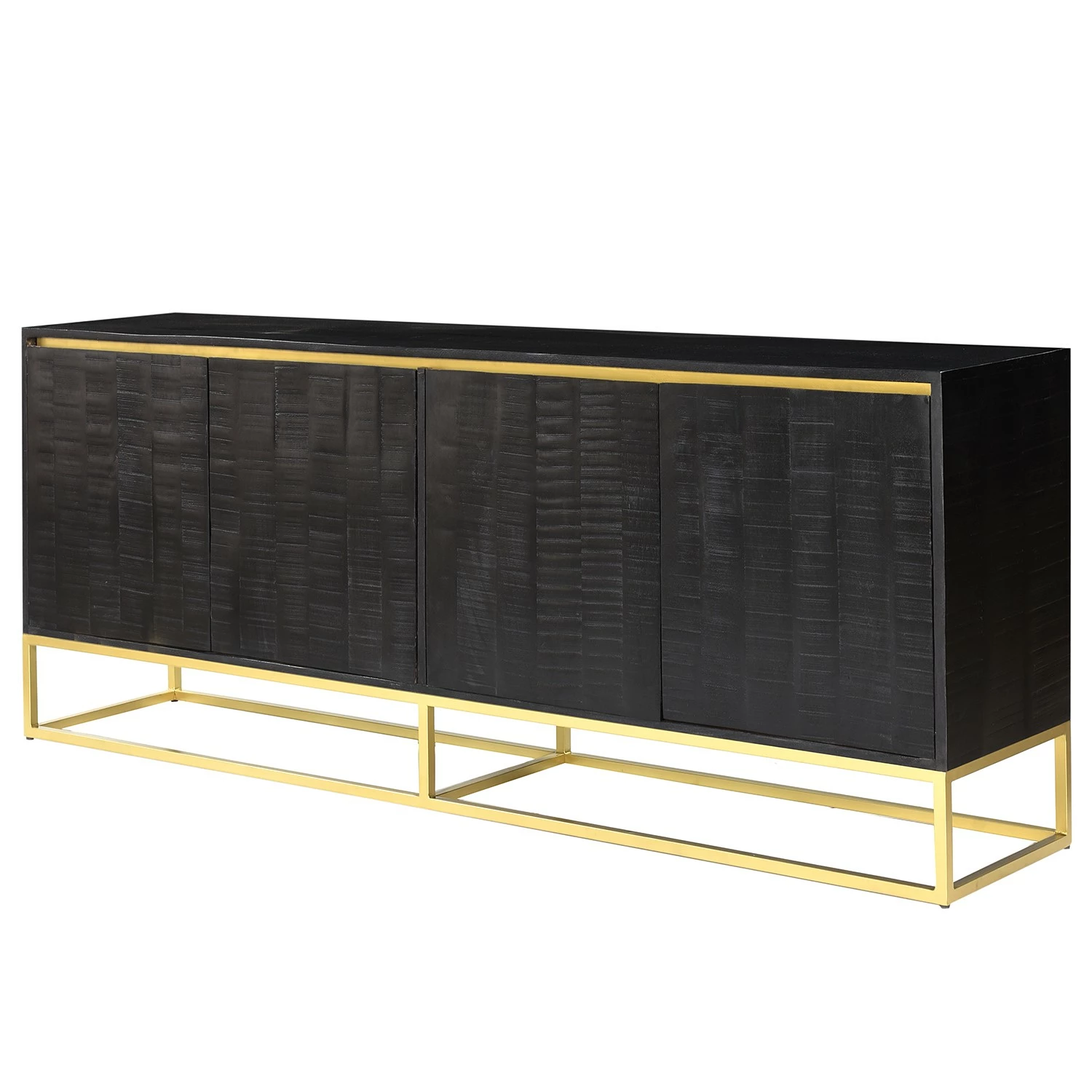 Jack & Alice Sideboard Nooble I - Mango massiv / Metall - Mango Schwarz / Gold 3 Jack & Alice Sideboard Nooble I - Mango massiv / Metall - Mango Schwarz / Gold