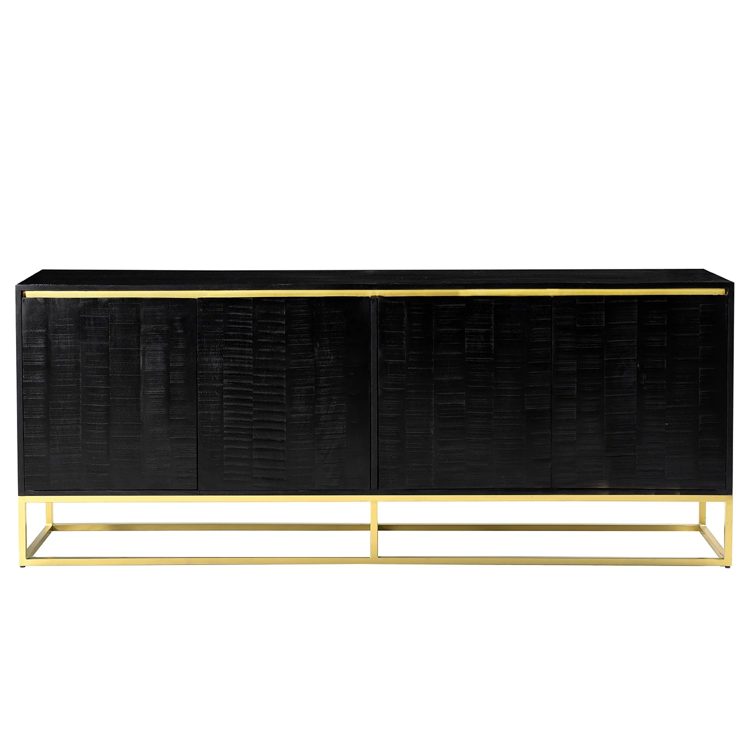 Jack & Alice Sideboard Nooble I - Mango massiv / Metall - Mango Schwarz / Gold 4 Jack & Alice Sideboard Nooble I - Mango massiv / Metall - Mango Schwarz / Gold – Bild 2