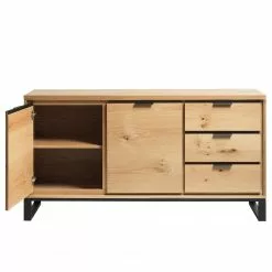 Loftscape Sideboard Limoges - Echtholzfurnier / Metall - Eiche / Schwarz -Büromöbel Verkaufsgeschäft 1000319435 220107 101929000119 DETAILS P000000001000319435