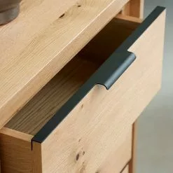 Loftscape Sideboard Limoges - Echtholzfurnier / Metall - Eiche / Schwarz -Büromöbel Verkaufsgeschäft 1000319435 220107 101929000125 DETAILS P000000001000319435