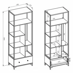 Loftscape Büroregal Shiny - Weiß -Büromöbel Verkaufsgeschäft 1000325190 220113 153107000515 SKETCH DETAILS P000000001000325190 sketch