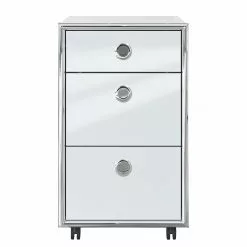 Trendteam Rollcontainer Infinity - Hochglanz Weiß / Chrom -Büromöbel Verkaufsgeschäft 1000325231 220118 14275900044 DETAILS P000000001000325231