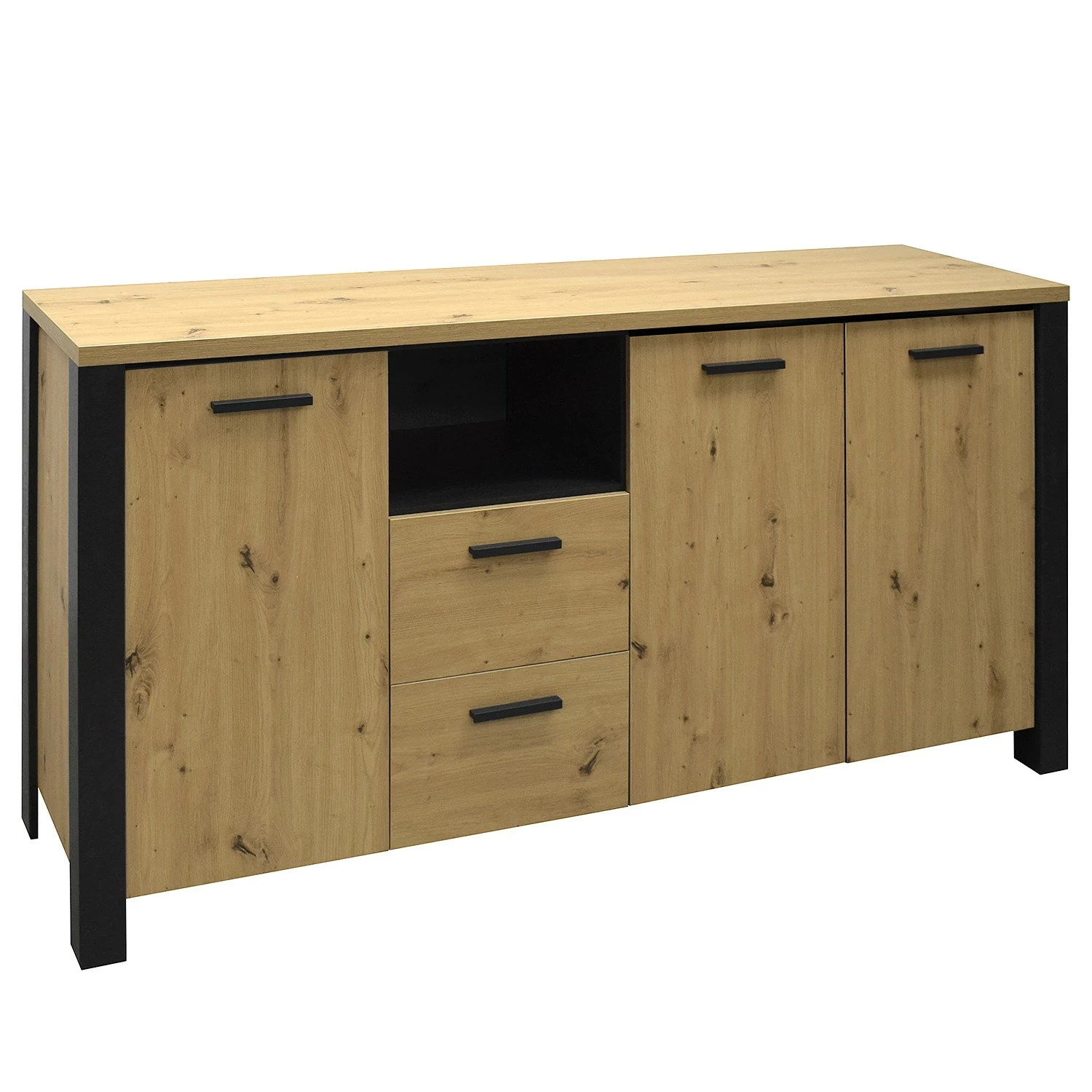 Red Living Sideboard Zagora - Asteiche Dekor / Schwarz 3 Red Living Sideboard Zagora - Asteiche Dekor / Schwarz