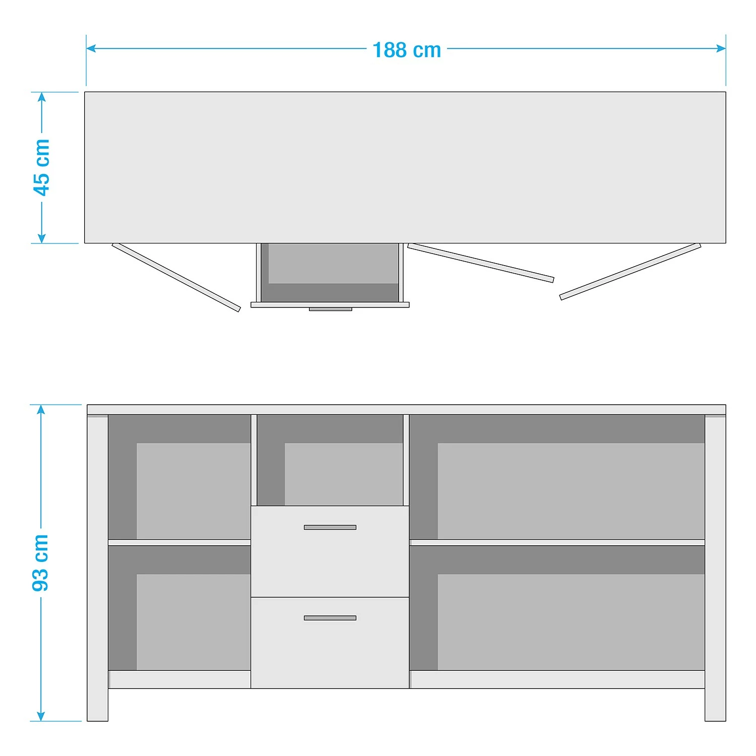 Red Living Sideboard Zagora - Asteiche Dekor / Schwarz 8 Red Living Sideboard Zagora - Asteiche Dekor / Schwarz – Bild 6