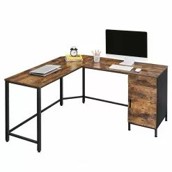 Red Living Eckschreibtisch Buxy IV - Eiche Rustikal Dekor / Schwarz -Büromöbel Verkaufsgeschäft 1000330253 220204 13344200040 DETAILS P000000001000330253