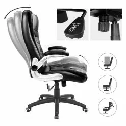 Loftscape Chefsessel Modan XXL - Kunstleder / Nylon - Schwarz / Silber -Büromöbel Verkaufsgeschäft 1000330260 220204 1334440040 DETAILS P000000001000330260