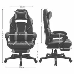 Loftscape Gaming Chair Moco XXL - Schwarz / Rot -Büromöbel Verkaufsgeschäft 1000330267 220204 13344500500 SKETCH DETAILS P000000001000330267 sketch