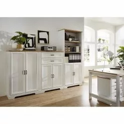 Ridgevalley Schrankwand Jasmund II (3-teilig) - Pinie Weiß Dekor / Eiche Artisan Dekor