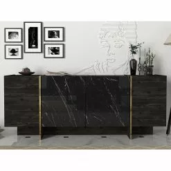 Loftscape Sideboard Vidal - Marmor Schwarz Dekor / Gold -Büromöbel Verkaufsgeschäft 1000333728 220302 021 MOOD DETAILS P000000001000333728 mood