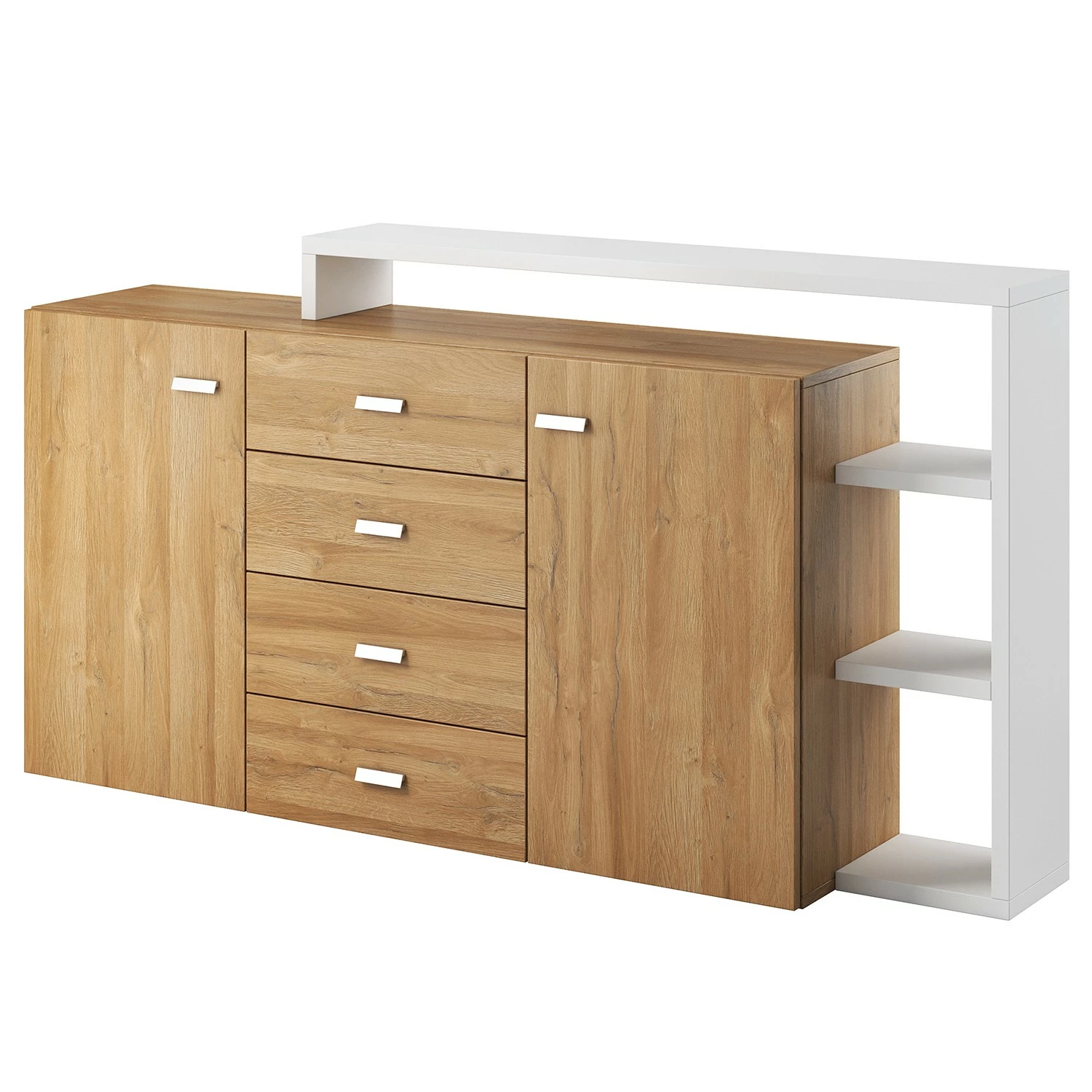 Loftscape Sideboard Littor - Weiß / Eiche Grandson Dekor 3 Loftscape Sideboard Littor - Weiß / Eiche Grandson Dekor