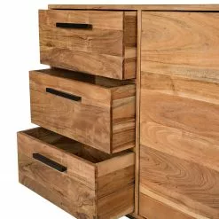 Ars manufacti Sideboard Woodson II - Akazie massiv / Metall - Akazie Hellbraun -Büromöbel Verkaufsgeschäft 1000339802 220311 052 DETAILS P000000001000339802