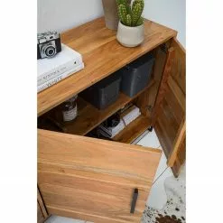 Ars manufacti Sideboard Woodson II - Akazie massiv / Metall - Akazie Hellbraun -Büromöbel Verkaufsgeschäft 1000339802 220311 085 DETAILS P000000001000339802