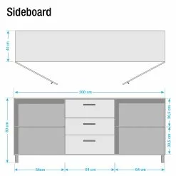 Ars manufacti Sideboard Woodson - Akazie massiv / Metall - Akazie Hellbraun - Breite: 200 cm -Büromöbel Verkaufsgeschäft 1000339822 220311 500 SKETCH DETAILS P000000001000339822 sketch