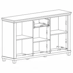 Ridgevalley Sideboard Emmanuela II - Dunkelgrün -Büromöbel Verkaufsgeschäft 1000339989 220317 501 SKETCH DETAILS P000000001000339989 sketch